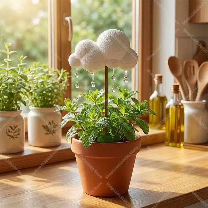 Piquet d'arrosage automatique en forme de nuage mignon pour plantes en pot, dispositif d'arrosage po