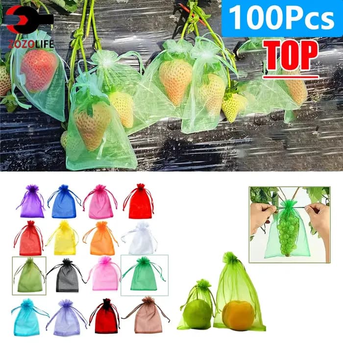 Sacs de culture de fruits et légumes, 20/200 pièces, sacs de Protection des fruits, filet Anti-oisea