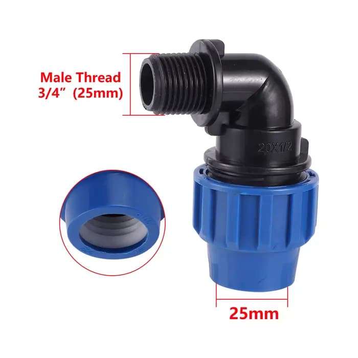 Adaptateur de connecteur de tuyau PE mâle, raccords en T coudés, raccords de tuyaux d'irrigation agr