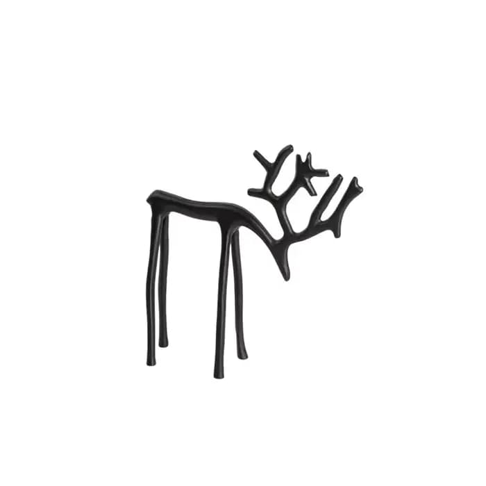 Décoration de noël de renne noire, Sculpture de cerf de Style européen moderne, ornements de table d