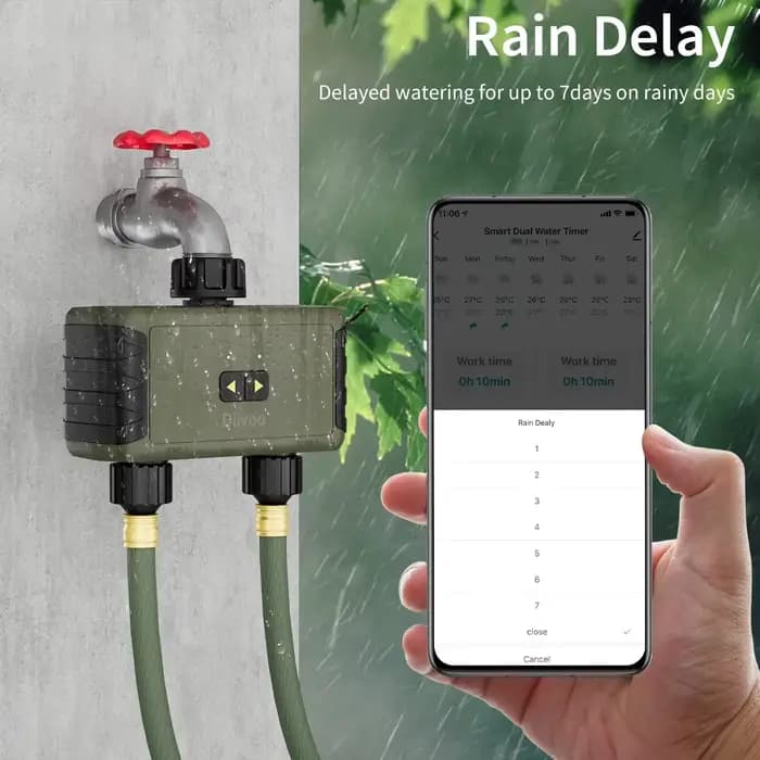 Diivoo-Arroseur chronométré pour tuyau d'arrosage, minuterie d'eau intelligente Bluetooth, jusqu'à 2