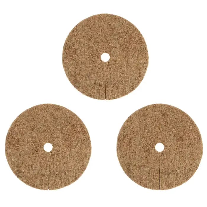 Lot de 3 tapis de paillis en coco pour pot de fleurs, tapis rond pour jardinière, tapis plat en herb