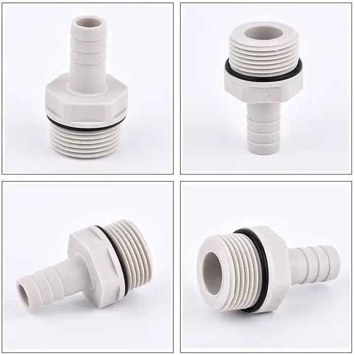 Connecteur de pagode POM, filetage mâle 1/2 "3/4" à 8/10/12/14/16/19/25mm, Joint de tuyau avec ronde