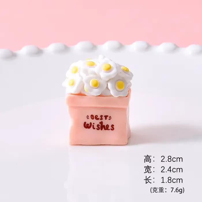 Mini Pot de fleur plante tournesol Rose résine bricolage bureau voiture petites Miniatures ornements