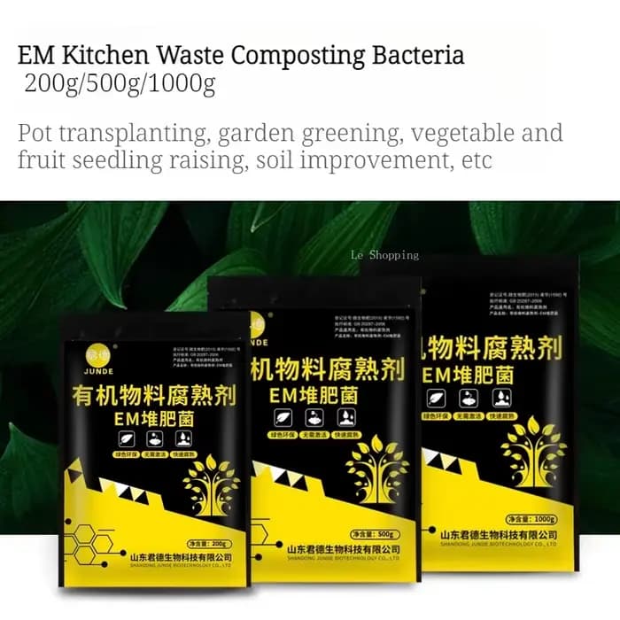 200/500/1000g EM compostage bactéries/tension Fermentation résidus de mycélium Pile déchets de cuisi
