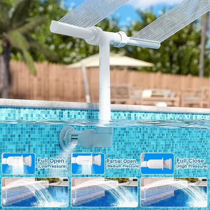 Fontaine de piscine avec lumières LED, fontaine d'arrosage pour touristes, fontaine de piscine extér