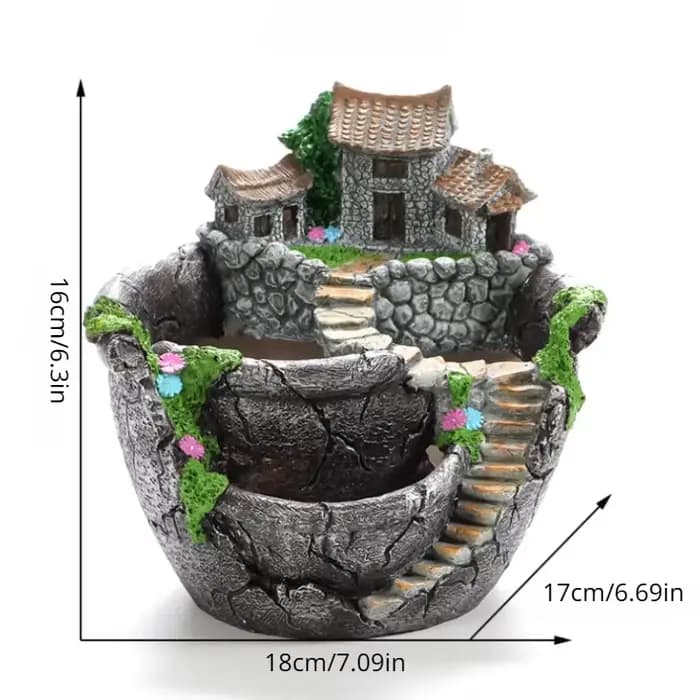 Pot de fleurs en résine pour plantes succulentes, support de bureau, décoration de jardin de maison,