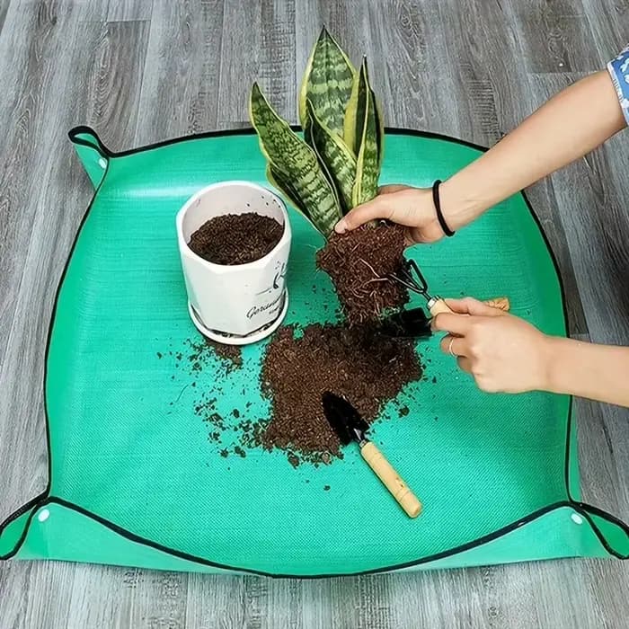 Tapis de plantation pliable 50-100 cm pour jardinage, rempotage et transplantation de plantes et fle