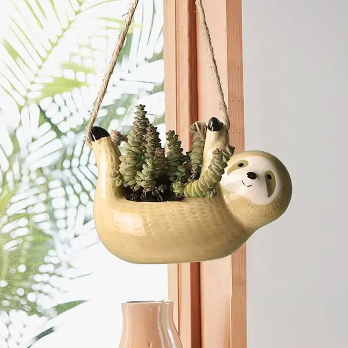 Pots de plantes suspendus en céramique, 1 pièce, Scindapsus Chlorophytum, panier de fleurs suspendu,