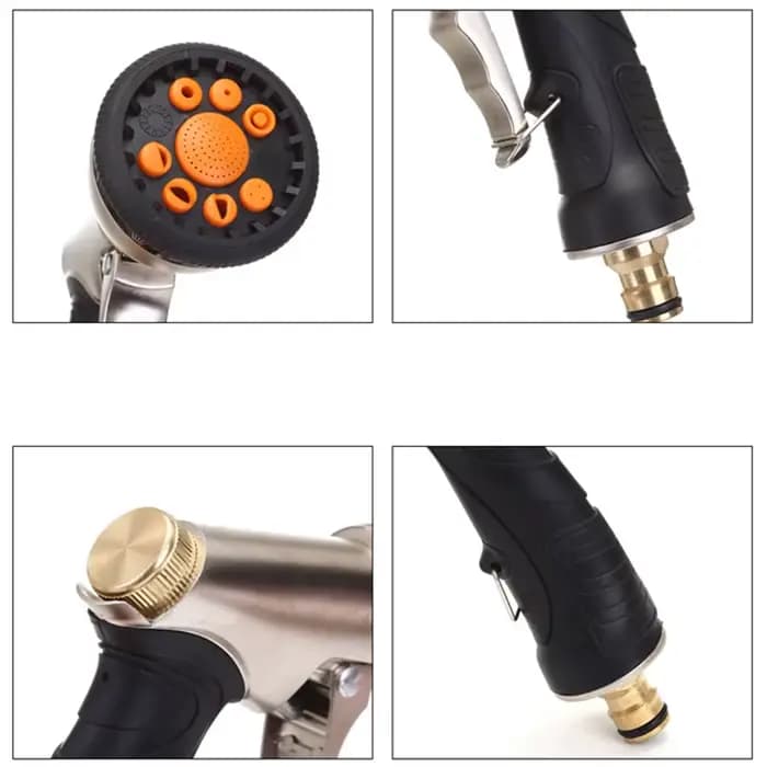 Buse de tuyau de pistolet à eau de jardin, buse métallique robuste, Durable et pas facile à rouiller