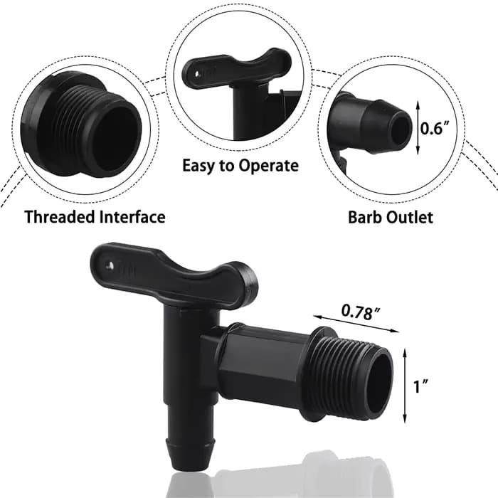Robinets de robinet de tambour de 3/4 pouces avec joint EPDM, matériaux compatibles FDA, connexion N
