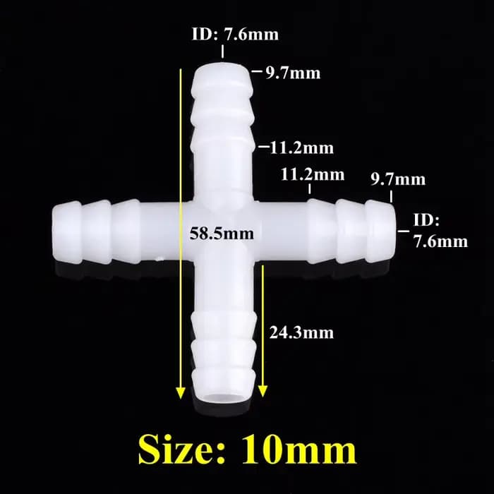 Connecteur croisé PE 8mm 10mm, 5 à 500 pièces, tuyau de pompe à Air pour réservoir d'aquarium, Joint