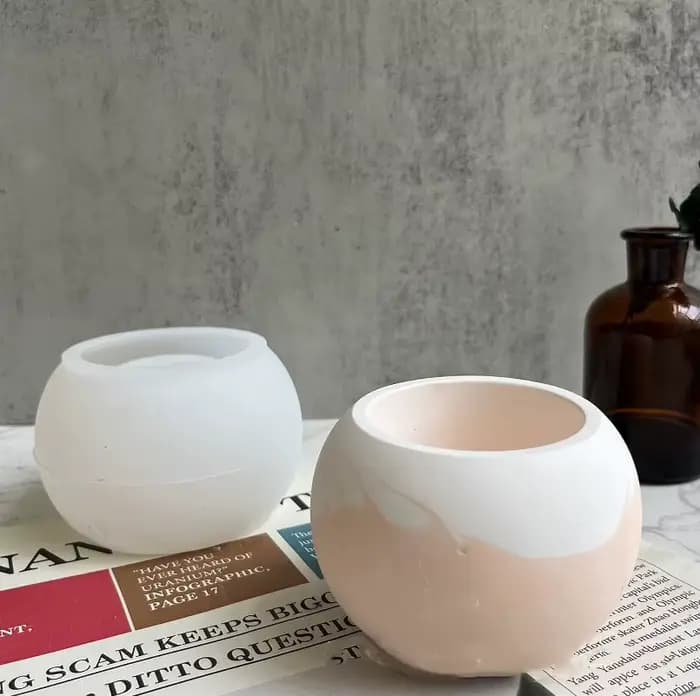 Moule de Pot de fleur en gypse rond de grande taille, bricolage, Pot de fleur succulente en béton, m