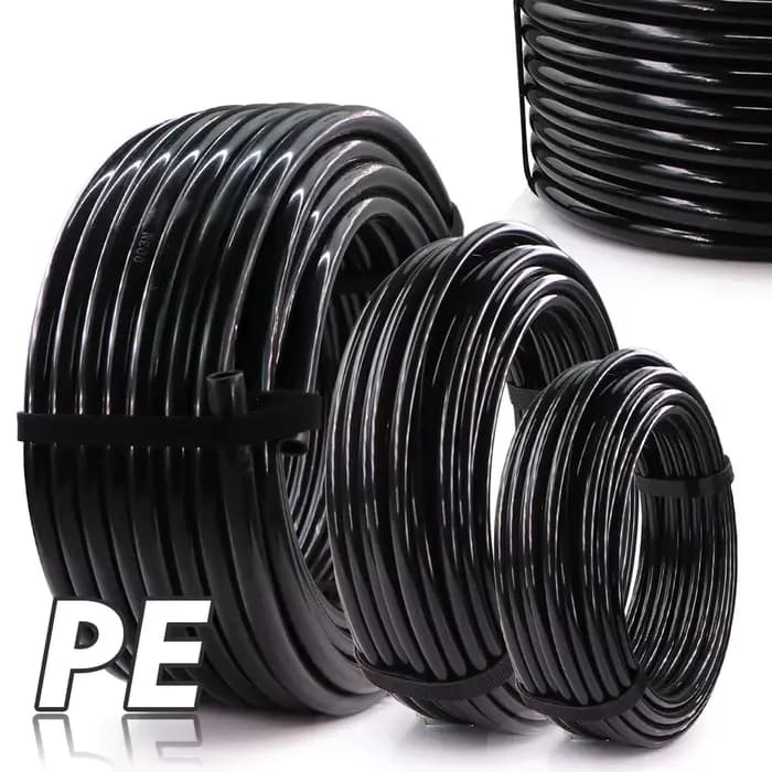 Tuyau d'arrosage en PE noir pour jardin, 10-50m OD-6/8/12mm, tuyau d'arrosage résistant à la pressio