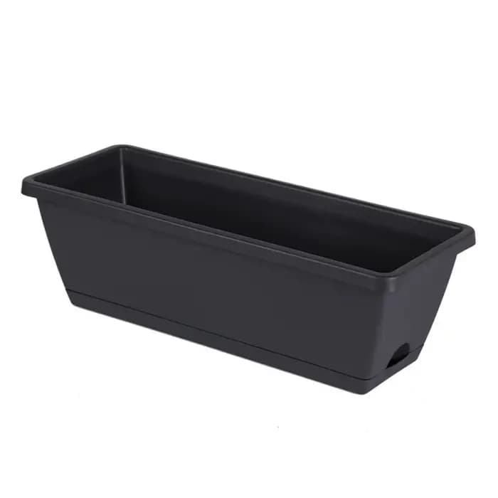 Lot de 3 jardinières rectangulaires en résine, grandes, respirantes, pour culture de légumes, avec p