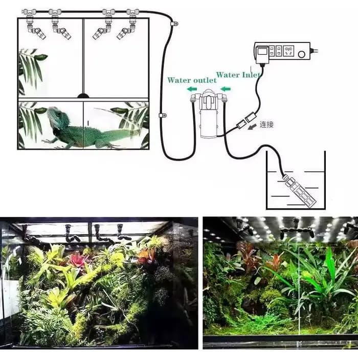 Système de brumisation de forêt tropicale, brumisateur de Reptile, Terrariums, humidificateur, pulvé