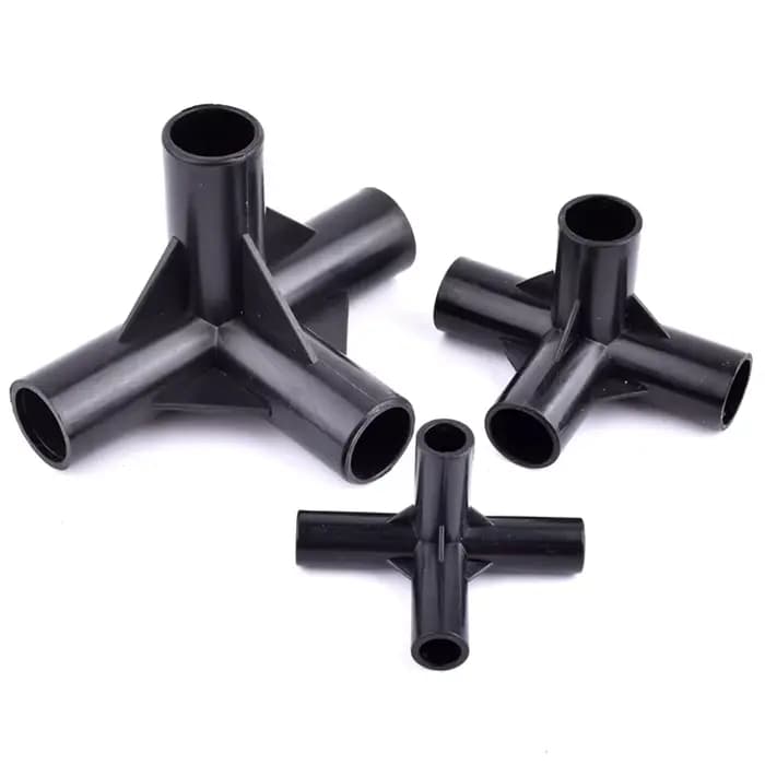 Raccords de tuyaux en PVC noir 8/12/16/19mm, connecteur à 4 voies, raccords fixes pour tente, garde-