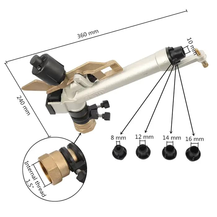 1 "1.5" pistolet agricole irrigation de jardin arrosage arrosage pistolet à eau de jardin pulvérisat