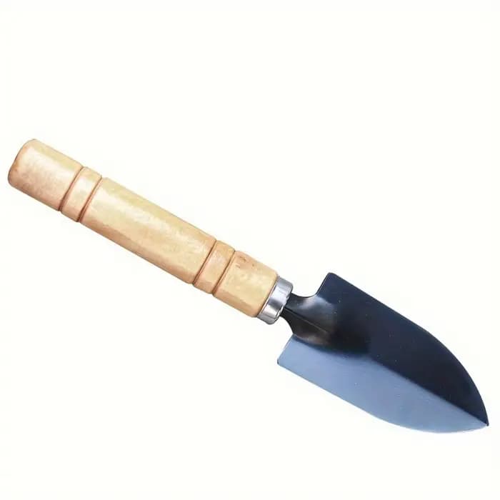 1 petite pelle de jardin, petite pelle à fleurs portable avec manche en bois, outil de jardinage pou