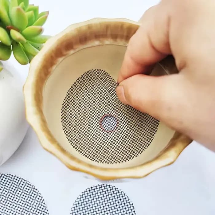 50 pièces Pot de fleur trou maille Pad respirant bonsaï maille Drainage écrans bonsaï Pot bas grille