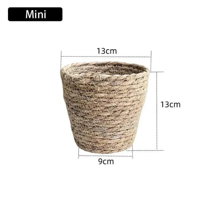 1 pièces planteur panier Pot de fleur panier rotin paille herbe tissé Pot de fleurs Mini/S/M/L meubl