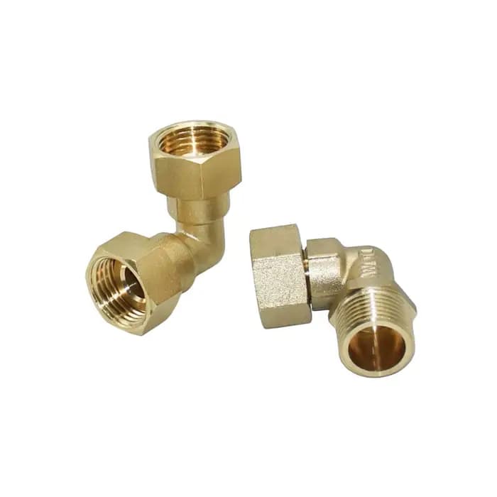 Connexion coudée en laiton 1/2 ", connecteur de tuyau d'eau fileté en métal et cuivre à 90 degrés, a