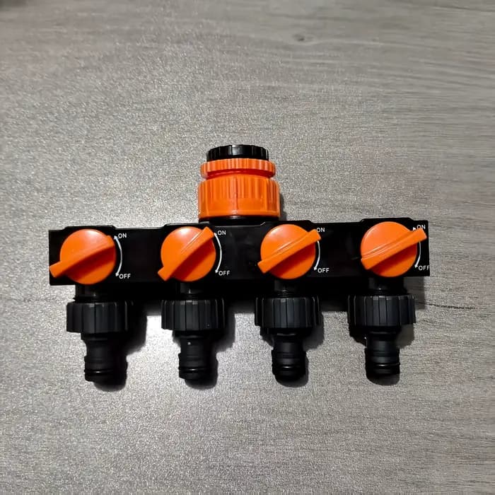 Distributeur de tuyau d'arrosage à 4 voies avec 4 interrupteurs indépendants - adapté aux systèmes d