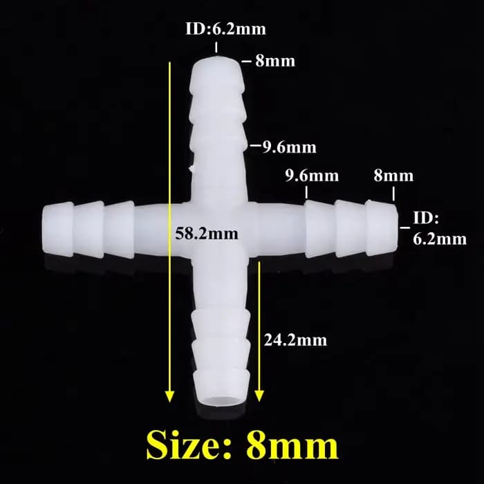 Connecteur croisé PE 8mm 10mm, 5 à 500 pièces, tuyau de pompe à Air pour réservoir d'aquarium, Joint