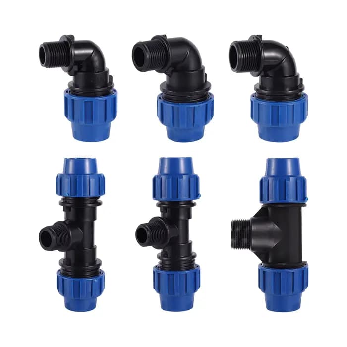 Adaptateur de connecteur de tuyau PE mâle, raccords en T coudés, raccords de tuyaux d'irrigation agr