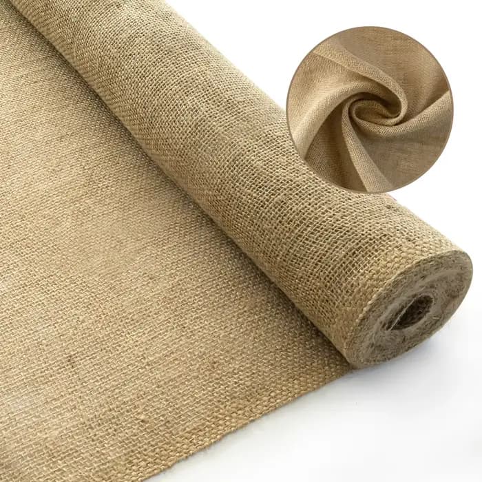 63 po. Rouleau de toile de jute pour jardinage, tissu naturel pour barrière contre les mauvaises her