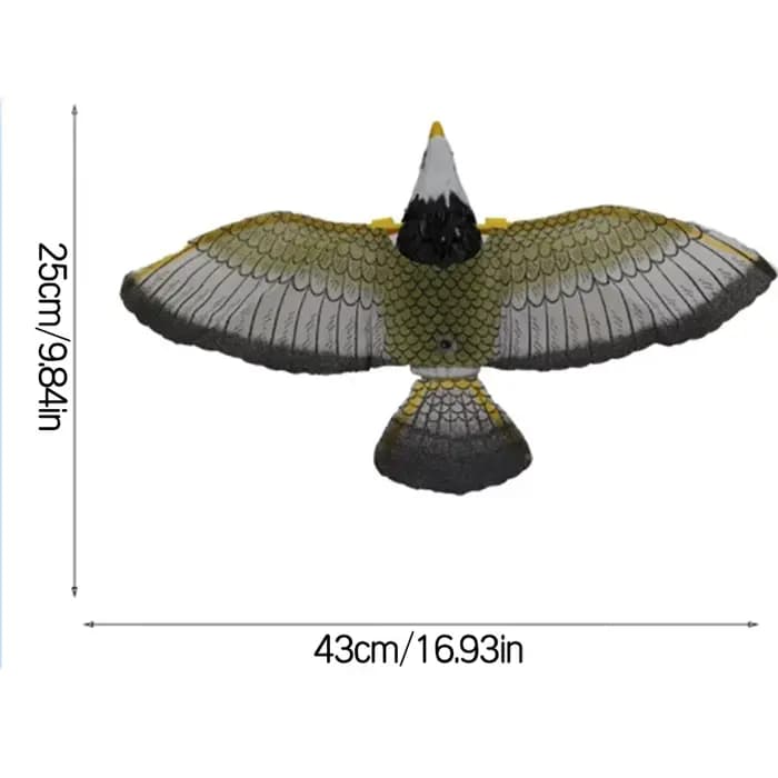 Épouvantail d'oiseaux volants portable avec musique répulsif, oiseau Shoous, aigle frontal, décorati