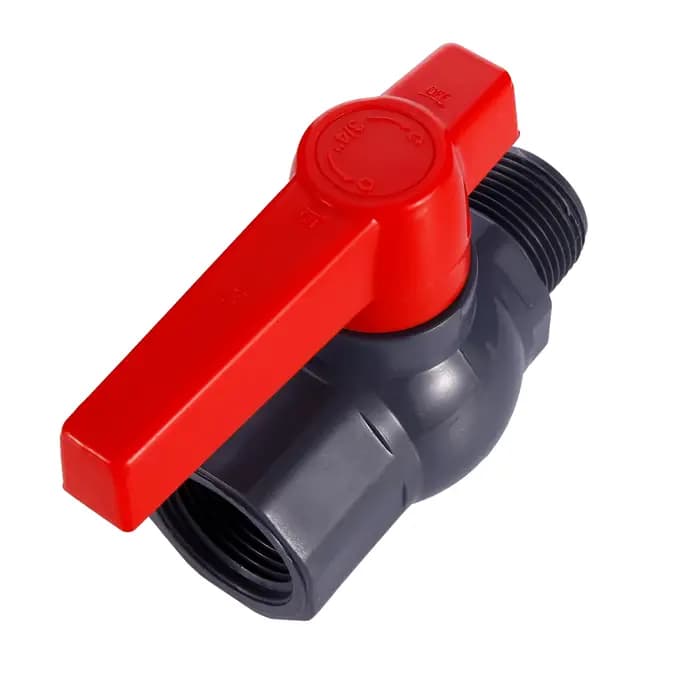 Vanne à bille en PVC 3/4 pouces, 1 pouce, filetage femelle à filetage mâle, interrupteur d'alimentat