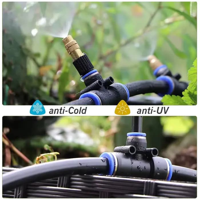 Tuyau d'arrosage en PE noir pour jardin, 10-50m OD-6/8/12mm, tuyau d'arrosage résistant à la pressio