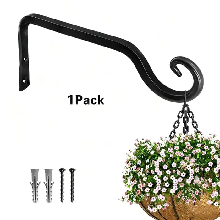 Support mural en métal pour pot de fleurs, crochet de suspension pour panier de fleurs, support pour