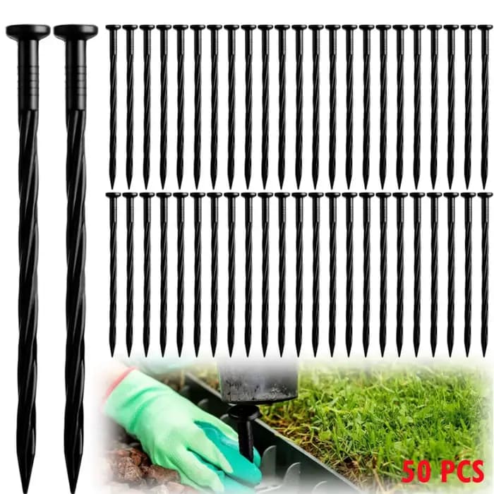 Piquets de pelouse en plastique, longueur de 20cm, pointes d'ancrage, filet de jardin, piquet de sol