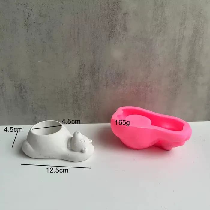 Pot de fleur pour chien, moule en Silicone, plâtre, ciment, plante, chiot mignon, liquide, moules Pa
