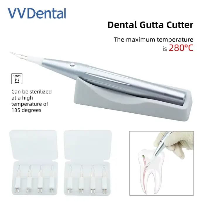 VVDental Coupe-gutta-percha 8 embouts chauffants, stylo électrocoagulation hémostatique pour la thér