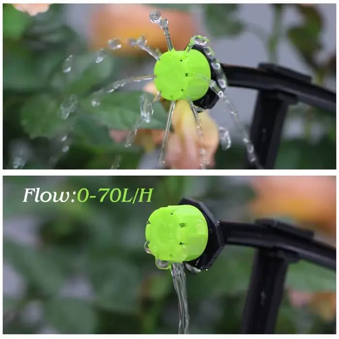 Buse d'arrosage réglable à 8 trous, 30 à 1000 pièces, 0-70L/H, Micro émetteur d'égouttement de 1/4 p