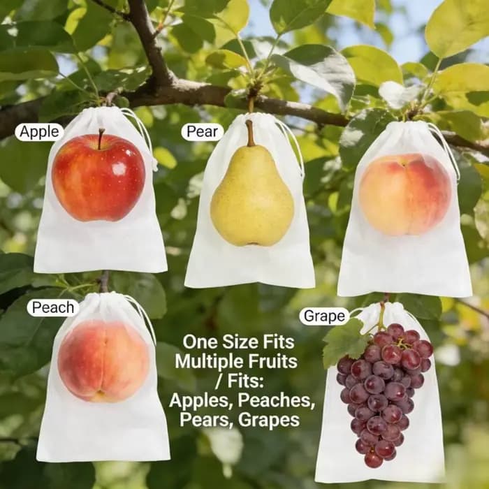 Sacs de protection pour fruits avec cordon de serrage, filet respirant en maille, protection contre 
