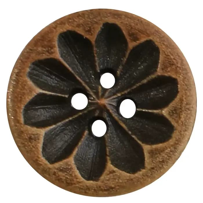 Paquet de 10 boutons en bois vieilli