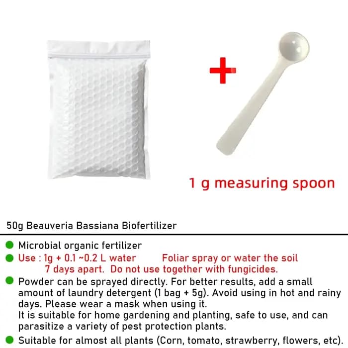 50g d'engrais organique microbien à base de Beauveria Bassiana