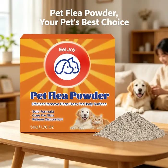 Poudre anti-puces pour animaux de compagnie, élimine les puces, les tiques et les poux, soulage les démangeaisons et l'inconfort cutané, formule naturelle non toxique, poudre répulsive contre les para