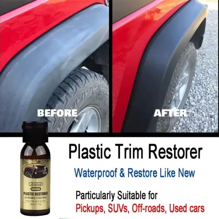 Revêtement céramique de restauration de plastique de voiture 2-3 ans, protection longue durée, réparation, blanchiment, brillance noire, garniture en plastique et soins en caoutchouc