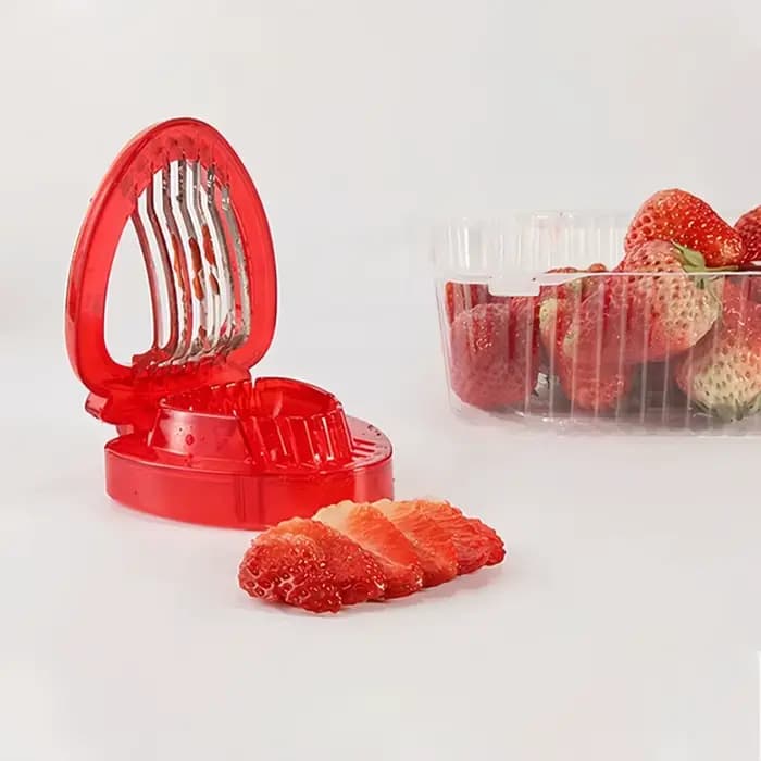 Trancheur de fraises en acier inoxydable, lame tranchante, petit outil pour décorer des tasses à Dessert, supports à gâteaux, décoration de pain fait maison