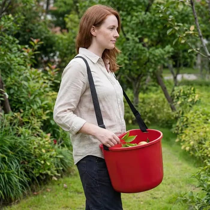Seau de cueillette de fruits ergonomique multifonctionnel, sac de transport pour la récolte, pour l'agriculture et le jardin en extérieur, support pratique pour engrais
