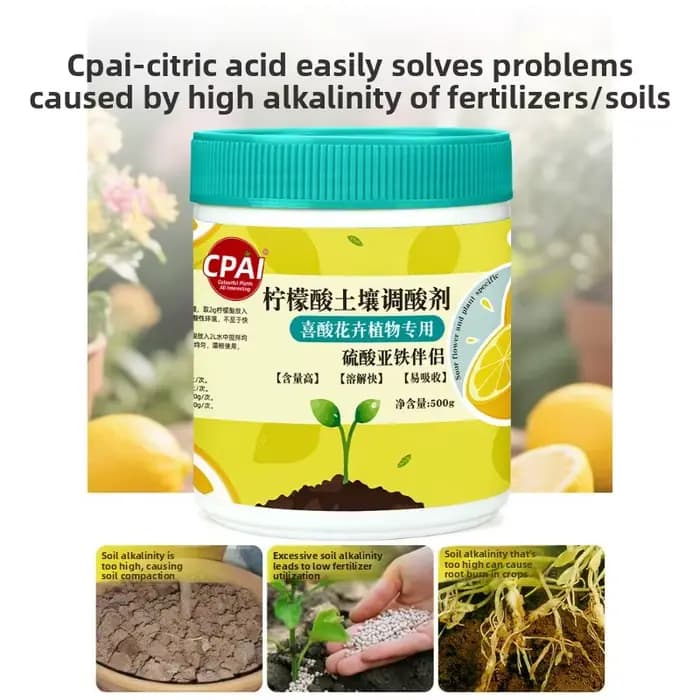 Régulateur d'acide de sol spécifique aux fleurs d'acide citrique