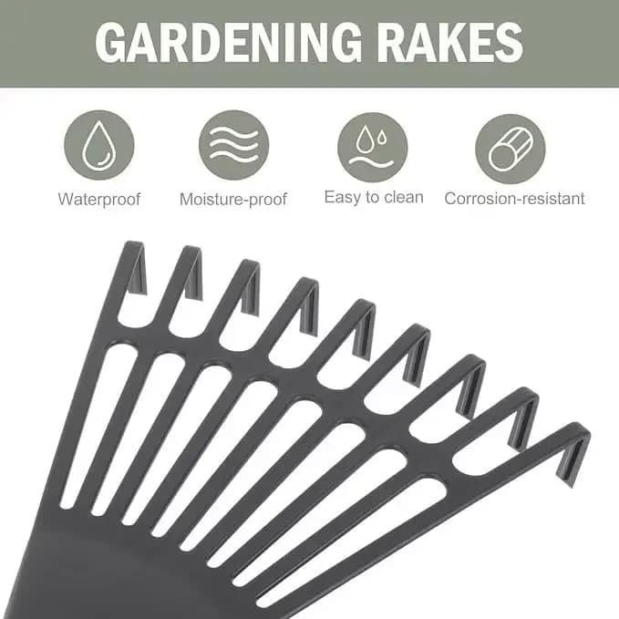 Outils de jardinage, râteau à neuf dents en plastique