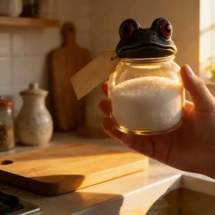 Pot à épices multifonctionnel en verre transparent en forme de grenouille amusante