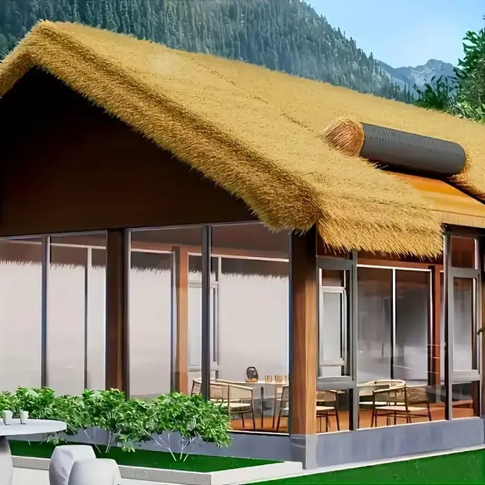Rouleaux de toiture en chaume artificiel en plastique durable pour pavillon extérieur