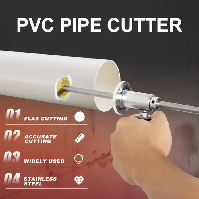 Outil de coupe de tuyaux en PVC en acier inoxydable avec 5 lames, profondeur réglable, poignée ergonomique pour une coupe intérieure lisse des plomberie
